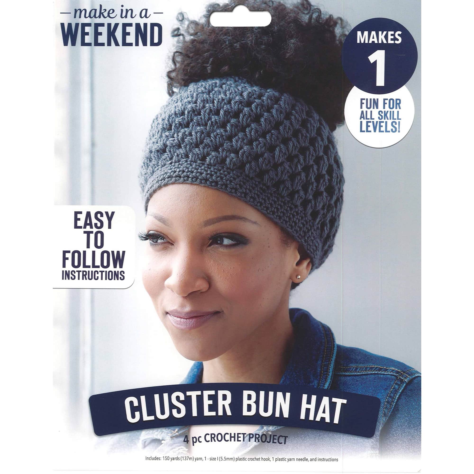 Leisure Arts® Make in a Weekend Cluster Bun Hat Crochet Kit